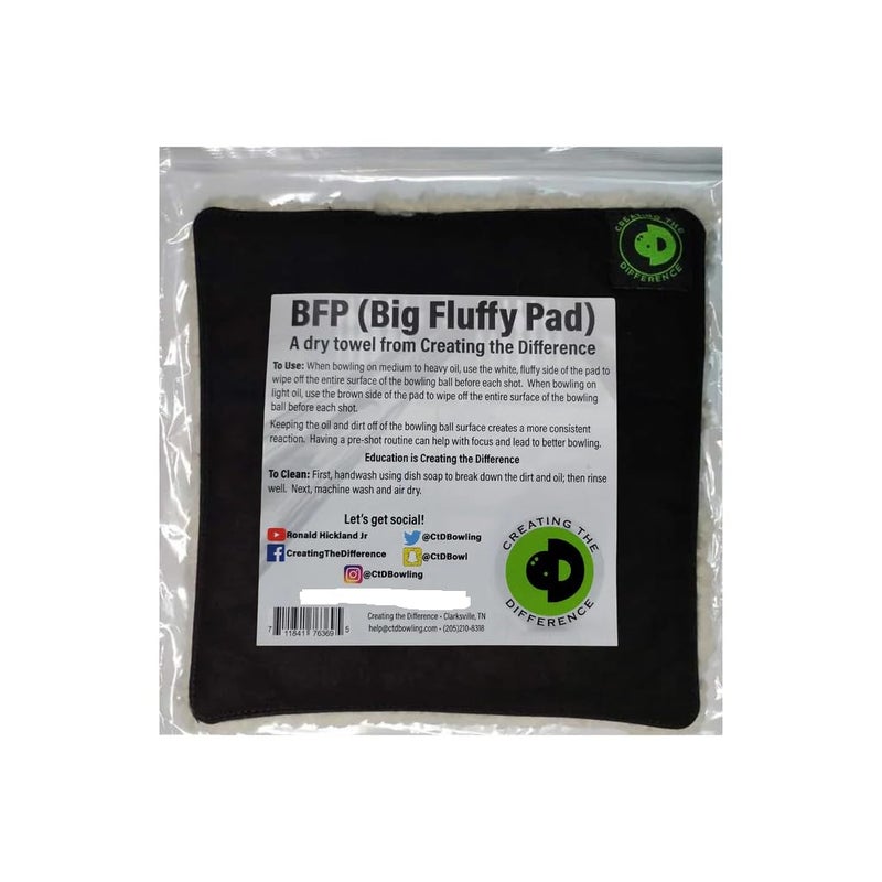 Creating the Difference BFP (Big Fluffy Pad) | Washable Microfiber Bowling Ball Shammy Towel | Wipes Away Dirt & Oil - Image 1